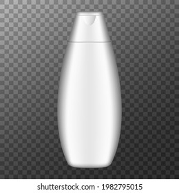 Frasco de champú con fondo transparente. Ilustración 3D.