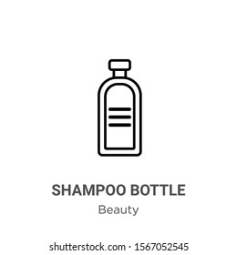 Shampoo bottle outline vector icon. Thin line black shampoo bottle icon, flat vector simple element illustration from editable beauty concept isolated on white background