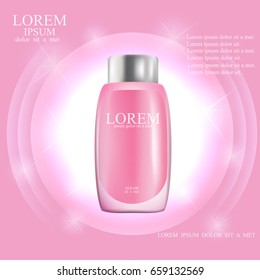 Shampoo bottle pink.