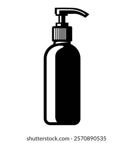 shampoo bottle silhouette perfect for salon or barbershop decoration vector illustration design