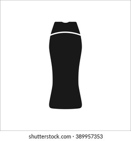 Shampoo bottle simple icon on white background