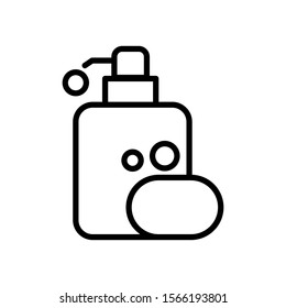 Shampoo bottle and soap icon vector design template flat style isolated on white background