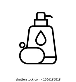 Shampoo bottle and soap icon vector design template flat style isolated on white background