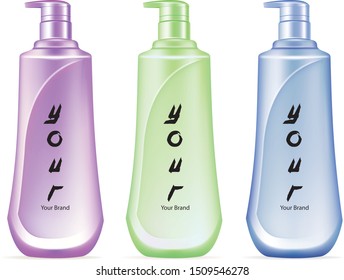 Shampoo bottle template design vector illustration.