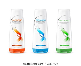Shampoo bottle template design vector illustration.