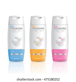 Shampoo bottle template design vector illustration.