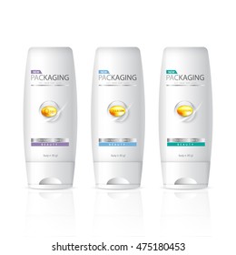 Shampoo bottle template design vector illustration.