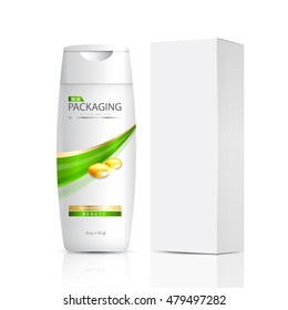 Shampoo bottle template design vector illustration.