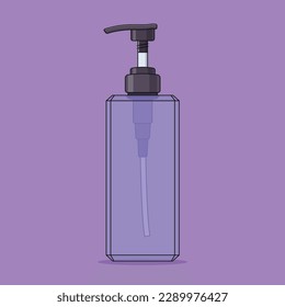 Shampoo Bottle Vector Icon Illustration. Hair Hygiene Vector. Flat Cartoon Style Suitable for Web Landing Page, Banner, Flyer, Sticker, Wallpaper, Background