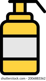 shampoo bottle vector line colour icon