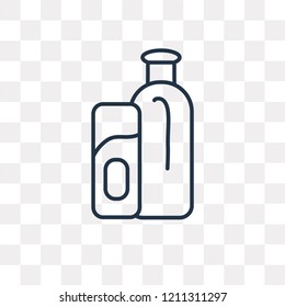 Shampoo Bottle vector outline icon isolated on transparent background, high quality linear Shampoo Bottle transparency concept can be used web and mobile