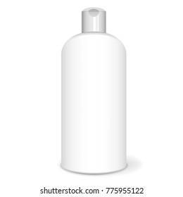 Shampoo bottle, white mockup, 3D design concept