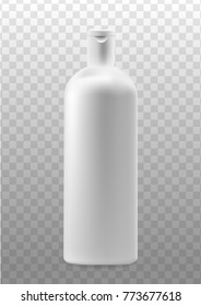 the shampoo bottle is white on a transparent background 3D realistic vector