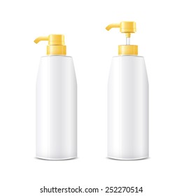shampoo bottles package beauty design vector illustration