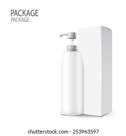 shampoo bottles package white box beauty design 2, vector illustration