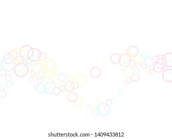 Shampoo bubbles abstraction, vector illustration. Pastel childish simple wallpaper. Kids bubbles for play. Pretty minimal background. Childish magic flying sheres.