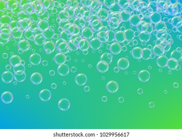 Shampoo bubbles on gradient background