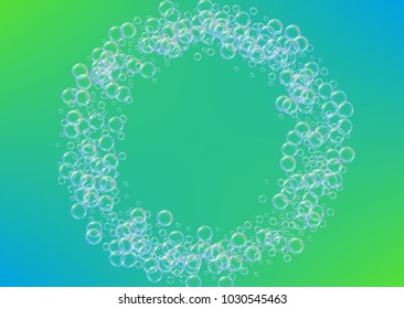 Shampoo bubbles on gradient background