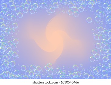 Shampoo bubbles on gradient background