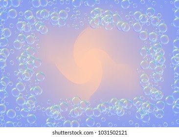 Shampoo bubbles on gradient background
