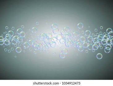 Shampoo bubbles on gradient background