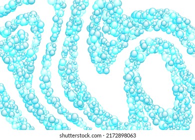 Shampoo bubbles vector background. Bathroom wallpaper. Soap, water and oxygen blowing bubbles. Round sphere shapes floating. Soapy circles foam soft texture.