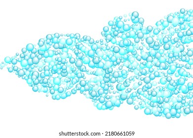 Shampoo bubbles vector background. Cleaning concept backdrop. Soap, water and oxygen blowing bubbles. Round sphere shapes flying. Soapy circles foam soft texture.