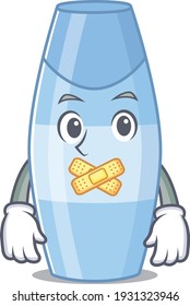 Shampoo cartoon character style having strange silent face. Vector illustration