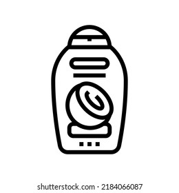 shampoo coconut coco line icon vector. shampoo coconut coco sign. isolated contour symbol black illustration