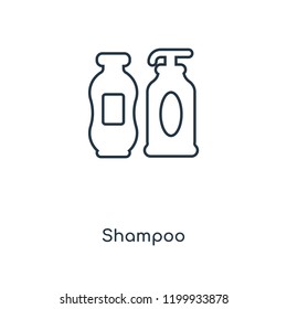 Shampoo concept line icon. Linear Shampoo concept outline symbol design. This simple element illustration can be used for web and mobile UI/UX.