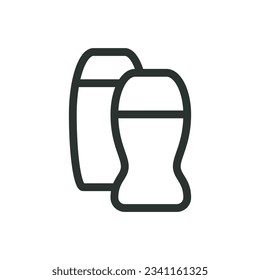 Shampoo and conditioner isolated icon, shampoo and shower gel vector icon with editable stroke