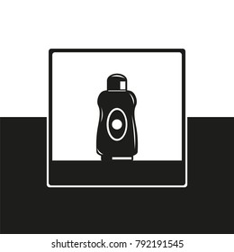Shampoo. Cosmetic items. Vector icon. 