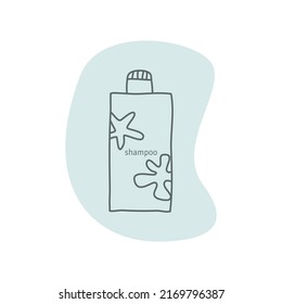 Shampoo. Cosmetic tube for beauty and care. Flat style vector illustration.
