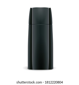 Shampoo- oder Deodorant-Flaschenmodellvorlage - isolierter, realistischer schwarzer Behälter