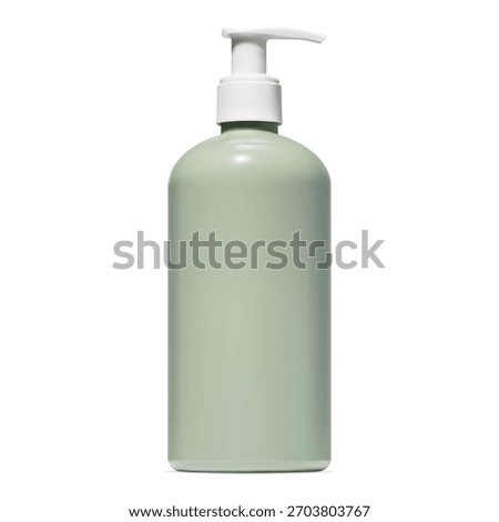 Shampoo dispenser container. Cream soap pump bottle vector mockup. Moisturizer cosmetic airless container illustration. Antibacterial hand hygiene tube. Shower gel bottle, empty packaging