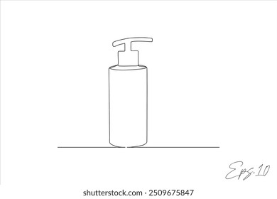 ilustração de vetor de linha contínua do dispensador de shampoo	
