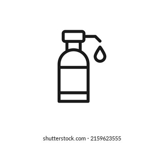 Shampoo flat icon. Thin line signs for design logo, visit card, etc. Single high-quality outline symbol for web design or mobile app. SPA outline pictogram.