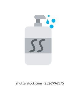 Ilustración vectorial plana del icono del champú, icono del salón Creambath, cuidado del cabello, y el pelo higiénico de la limpieza, ilustración del diseño del Vector, aislado en el fondo blanco. 