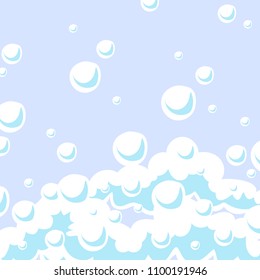 Shampoo foam with bubbles. Soap sud vector background. Background shampoo soap foam, illustration of bubble glossy soapy