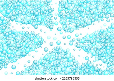 Shampoo foam vector background. Shower concept backdrop. Soap, water and oxygen blowing bubbles. Round sphere shapes floating. Soapy circles foam soft illustration.