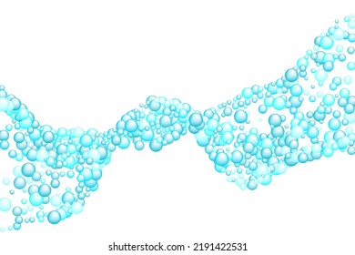 Shampoo foam vector background. Washing concept pattern. Soap, water and oxygen blowing bubbles. Round sphere shapes floating. Soapy circles foam soft illustration.