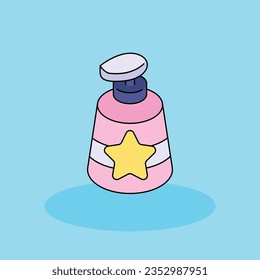 Shampoo Free vector cartoon icon illustration.baby shower  Signs and Texts icon concept isolated . flat cartoon style