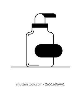 Icono de glifo de champú con fondo blanco Vector Ilustración de stock