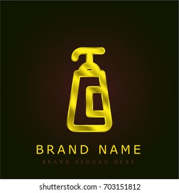 Shampoo golden metallic logo