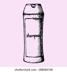 shampoo for hair, doodle style, sketch illustration