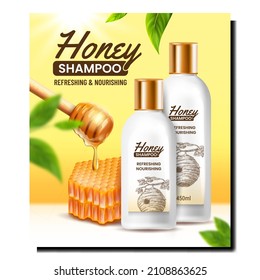shampoo honey cosmetics skincare background Golden drop. shampoo Beauty care. realistic vector illustration