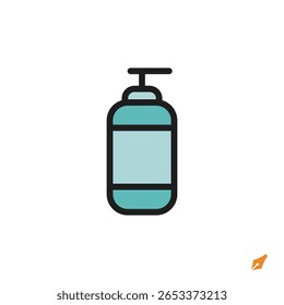 Shampoo icon is designed in a visually appealing and easily recognizable style. It’s suitable for various visual needs such as apps, presentations, digital media, or other graphic design projects.