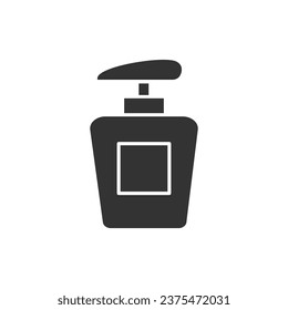 Shampoo. The icon of the shampoo jar. Silhouette of a shampoo bottle. Hairdressing accessories. Vector illustration isolated on a white background