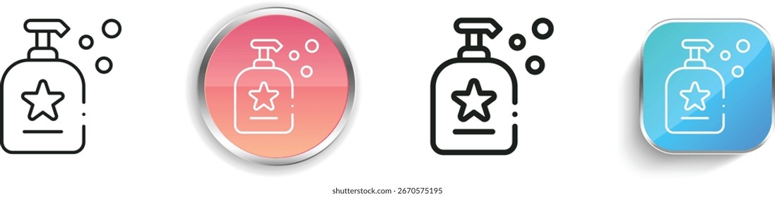 shampoo icon. Thin Linear, Regular and Button Style Design Isolated On White Background