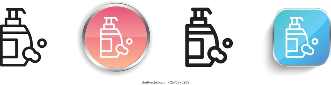 shampoo icon. Thin Linear, Regular and Button Style Design Isolated On White Background